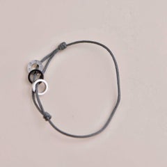 Cartier Love 4 Diamond 18K White Gold Sevres Porcelain Black Silk Cord Bracelet
