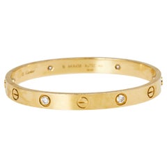 Cartier Love 4 Diamond 18K Yellow Gold Bracelet 16
