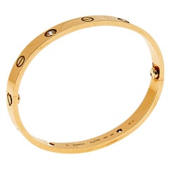 Cartier Love 4 Diamond 18K Yellow Gold Bracelet 17