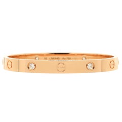 Cartier Love 4 Diamond Bracelet 18K Rose Gold with Diamonds