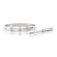Cartier Love 4 Diamond Bracelet 18K White Gold and Diamonds