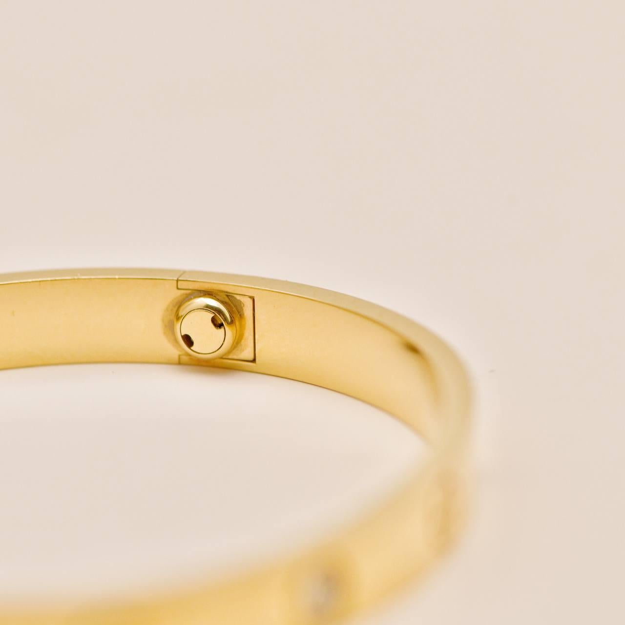 Pulsera Cartier Love 4 Diamantes Oro Amarillo 18K Talla 17 en venta 3