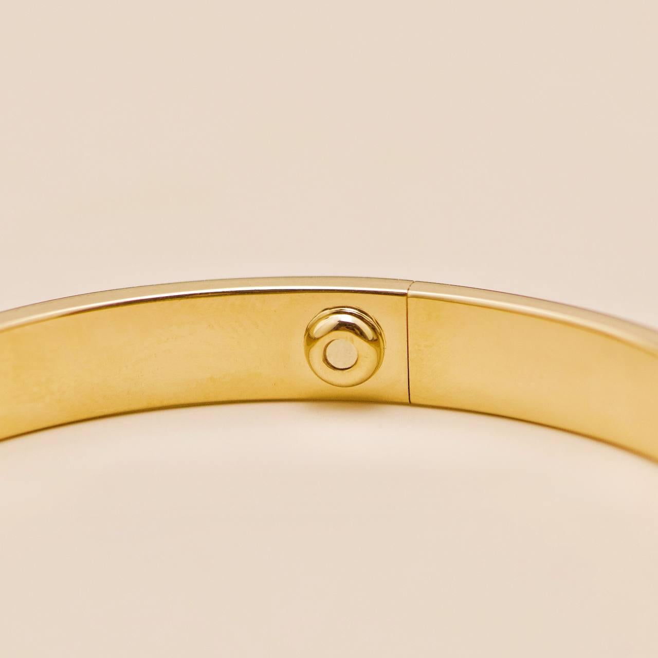Pulsera Cartier Love 4 Diamantes Oro Amarillo 18K Talla 18 en venta 3