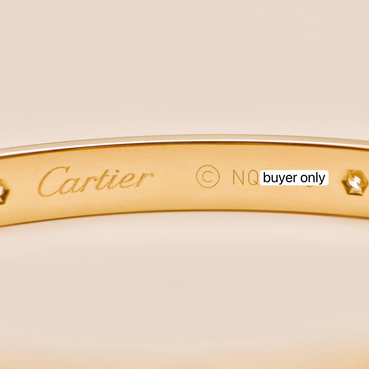 Pulsera Cartier Love 4 Diamantes Oro Amarillo 18K Talla 18 en venta 4