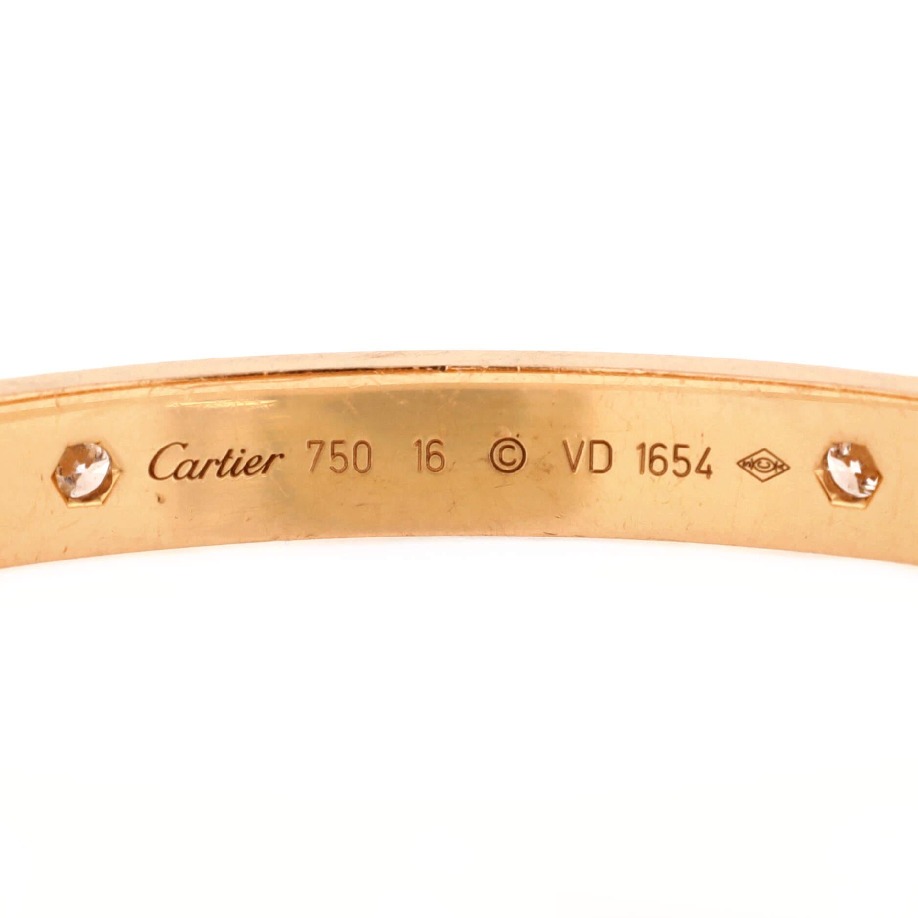 Women's Cartier Love 4 Diamond Bracelet 18k Yellow Gold with Diamonds