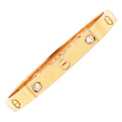 Cartier Love 4 Diamond Bracelet 18k Yellow Gold with Diamonds