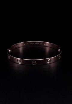 Cartier Love 4 Bracciale in oro rosa con diamanti misura 17