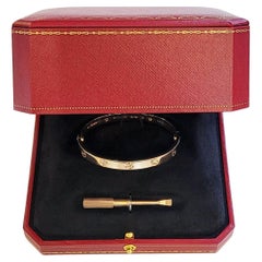 Cartier Love 4 Diamant-Armband aus Roségold Größe 17
