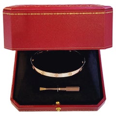 Cartier Love Bracelet en or rose avec 4 diamants, taille 20