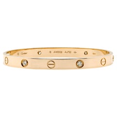 Cartier Love Bracelet jonc en or jaune 18 carats avec 4 diamants