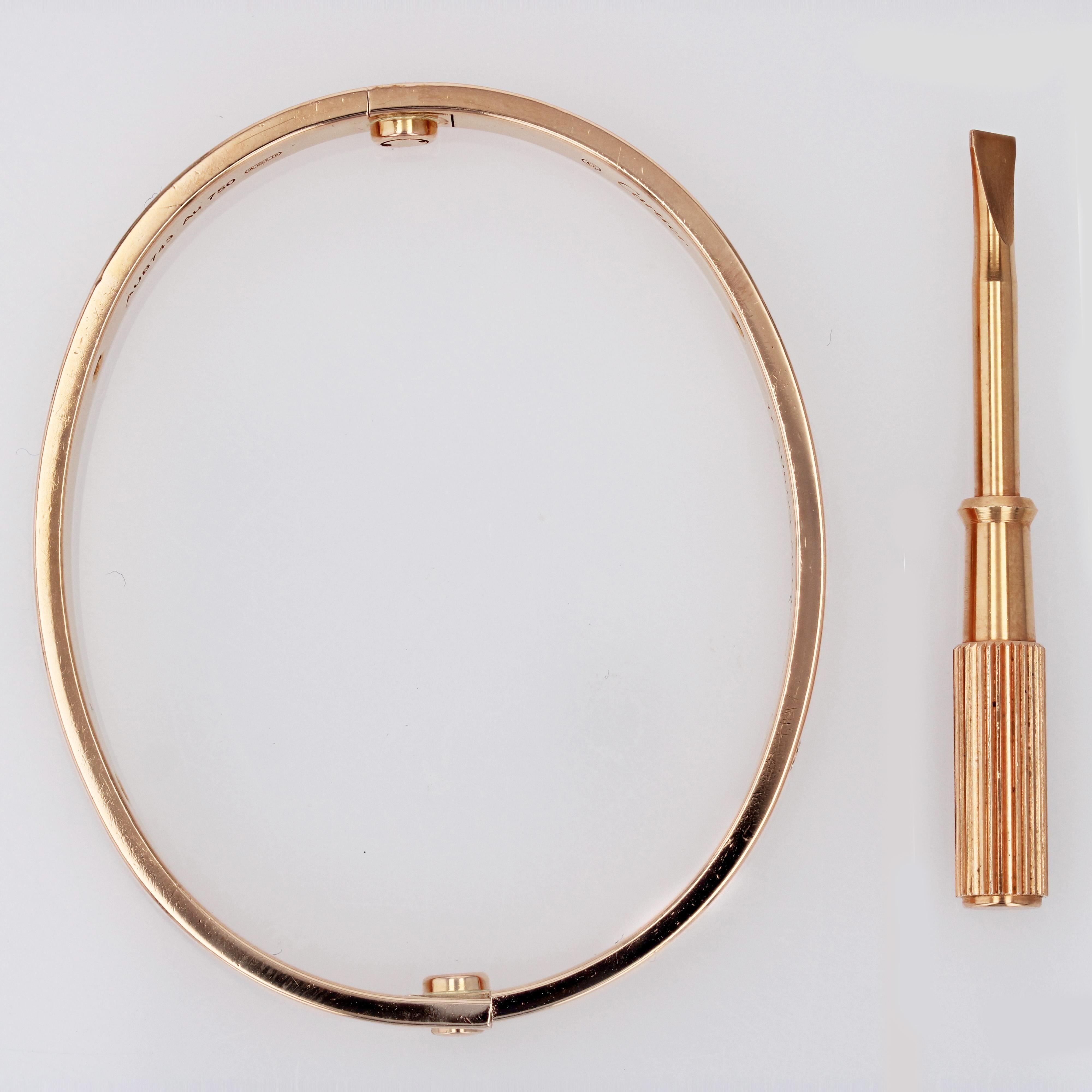 Cartier Love 4 Diamonds Bracciale in oro rosa 18 carati Diametro 17 in vendita 6