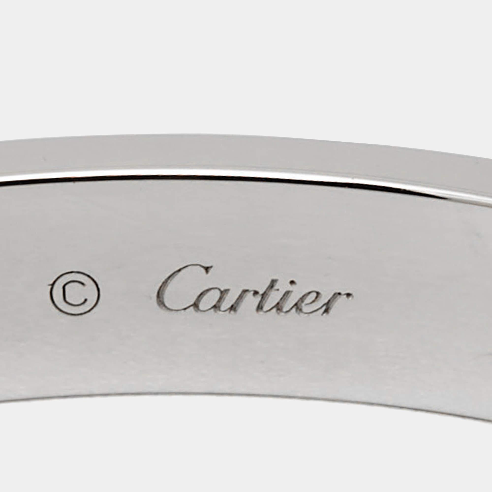 Cartier Love 4 Diamanten 18k Weißgold-Armband 17 (Zeitgenössisch)