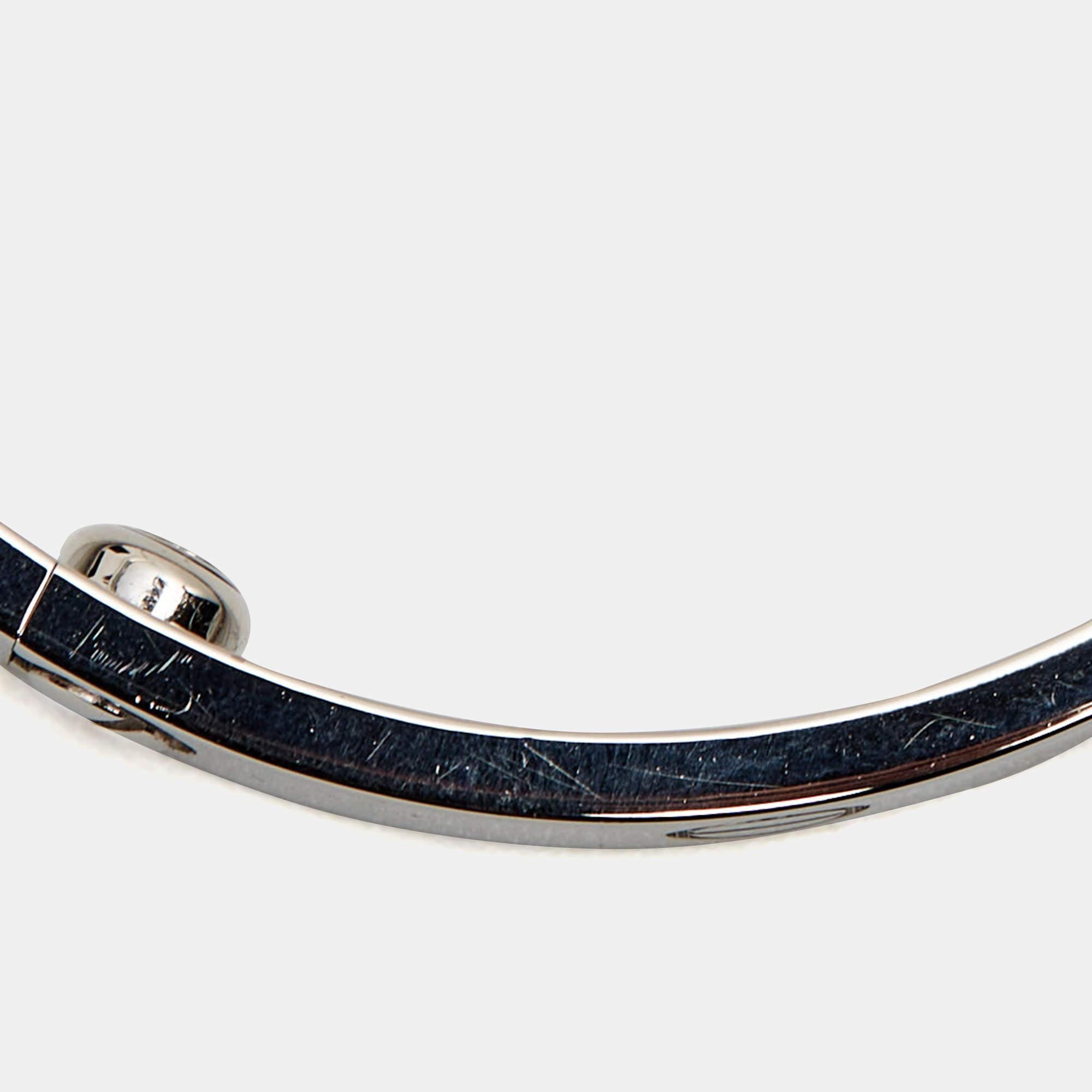 Cartier Love 4 Diamanten 18k Weißgold-Armband 17 Damen