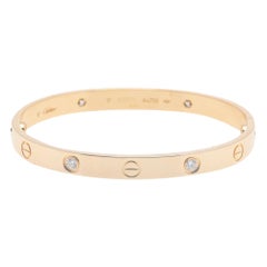 Cartier Love 4-Diamanten 18K Gelbgold-Armband 17