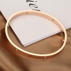 Cartier Love 4 Diamonds Rose Gold Bracelet