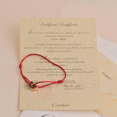 Cartier Love 4 Diamant Roségold Sevres Porzellan Rot Seidenkordel-Armband