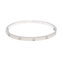 Cartier LOVE 6 Diamond 18-Karat Size 17 Thin Model Bracelet In Stock