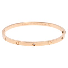 Cartier Love 6 Diamants Or Rose 18K Bracelet SM étroit 17