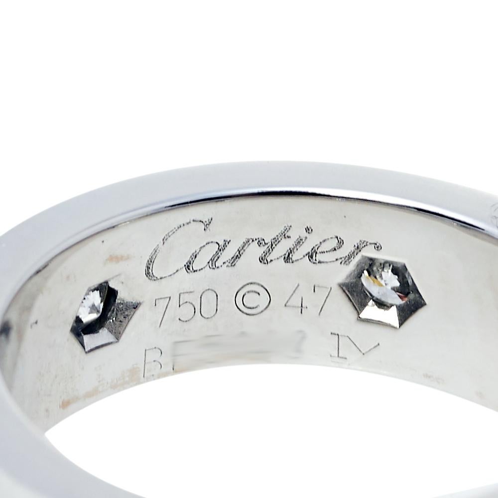 Contemporary Cartier Love 6 Diamond 18K White Gold Ring Size 47