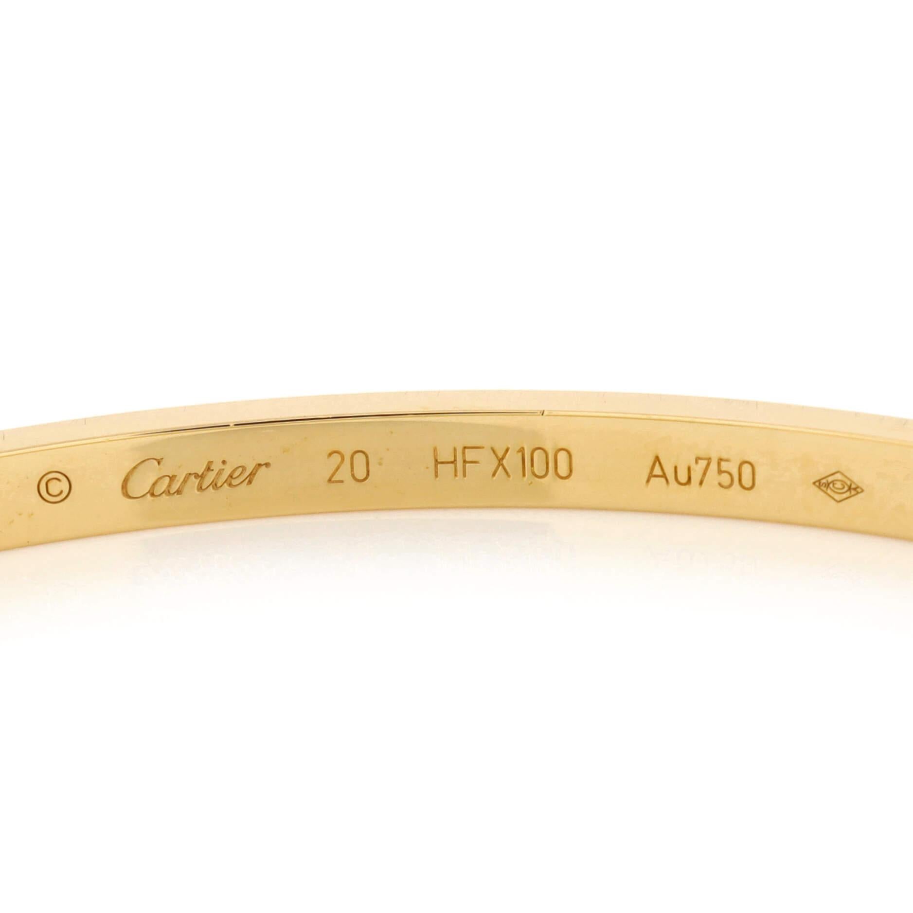 Women's Cartier Love 6 Diamond Bracelet 18K Yellow Gold and Diamonds Small