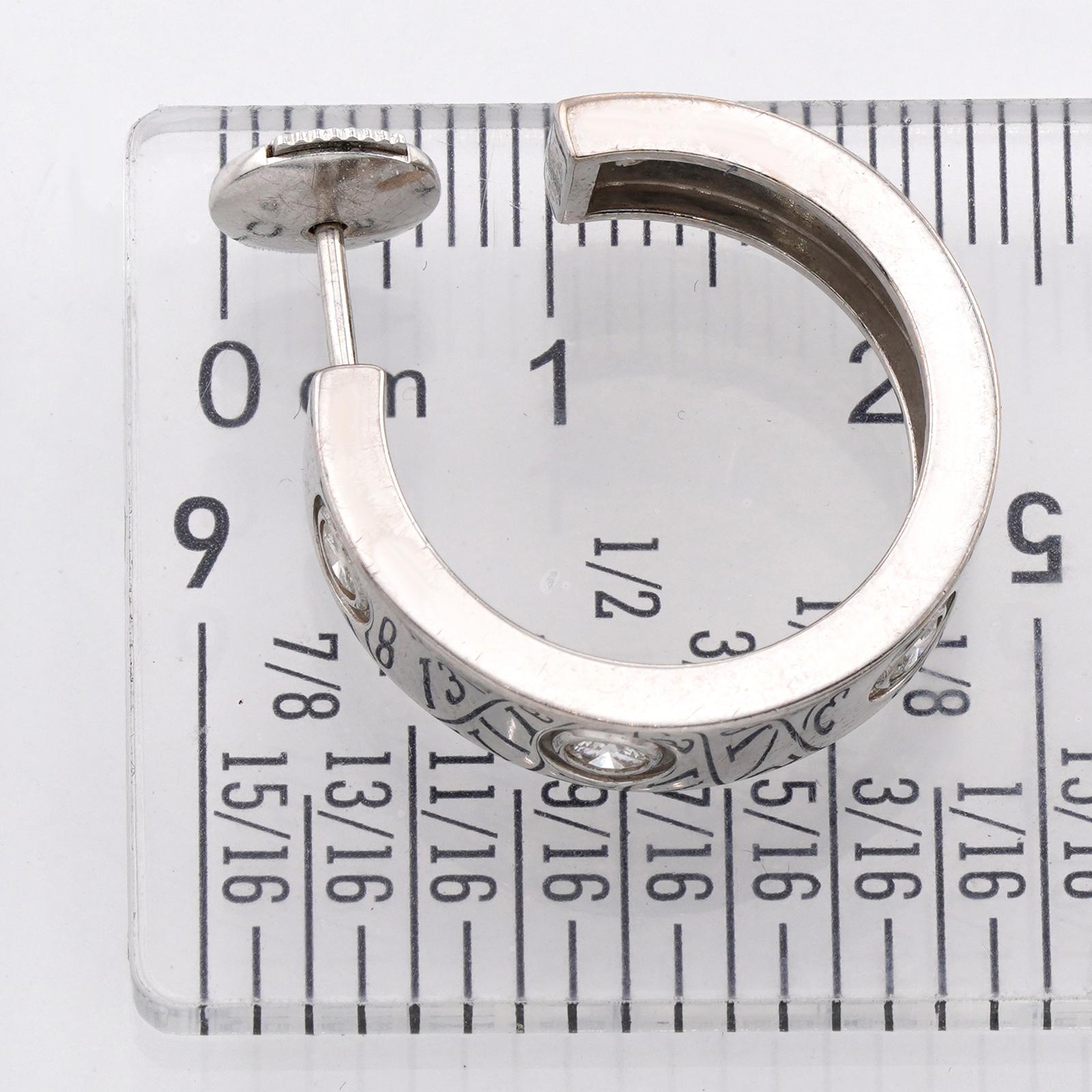 CARTIER Love 6 Pendientes de aro de oro blanco con diamantes en venta 3