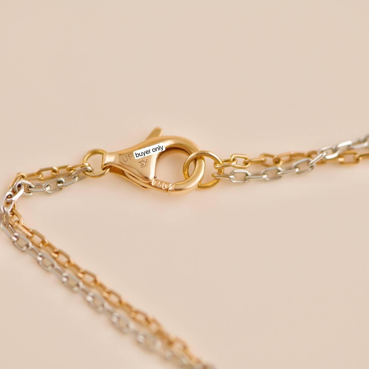 Cartier Love 6 Diamonds 18k White and Rose Gold Necklace For Sale 4