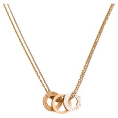 Cartier Love 6 Diamonds 18k White and Rose Gold Necklace