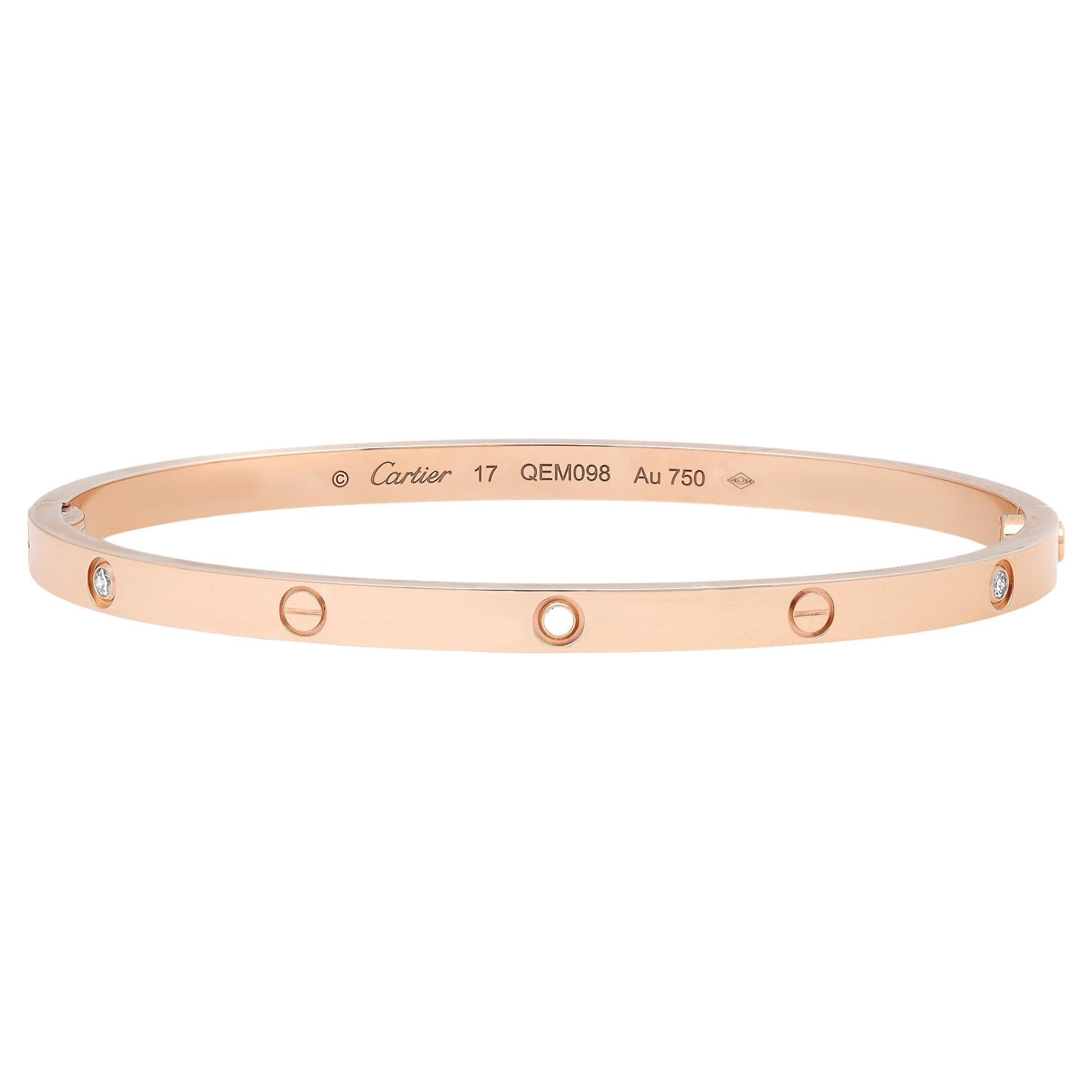 Cartier Love 6 Diamonds Small Model Bracelet 18K Rose Gold