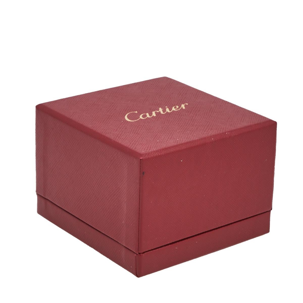 Cartier Love 6 Diamonds Two Tone 18k Gold Ring Size 53 In Good Condition In Dubai, Al Qouz 2