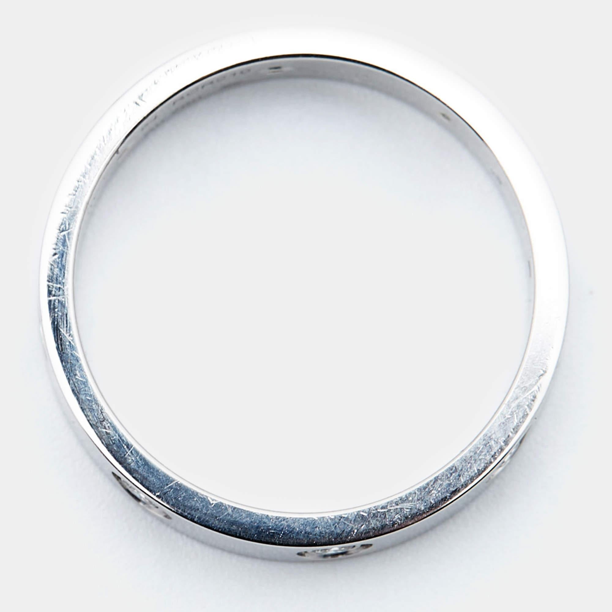 Women's Cartier Love 8 Diamond 18k White Gold Ring Size 54