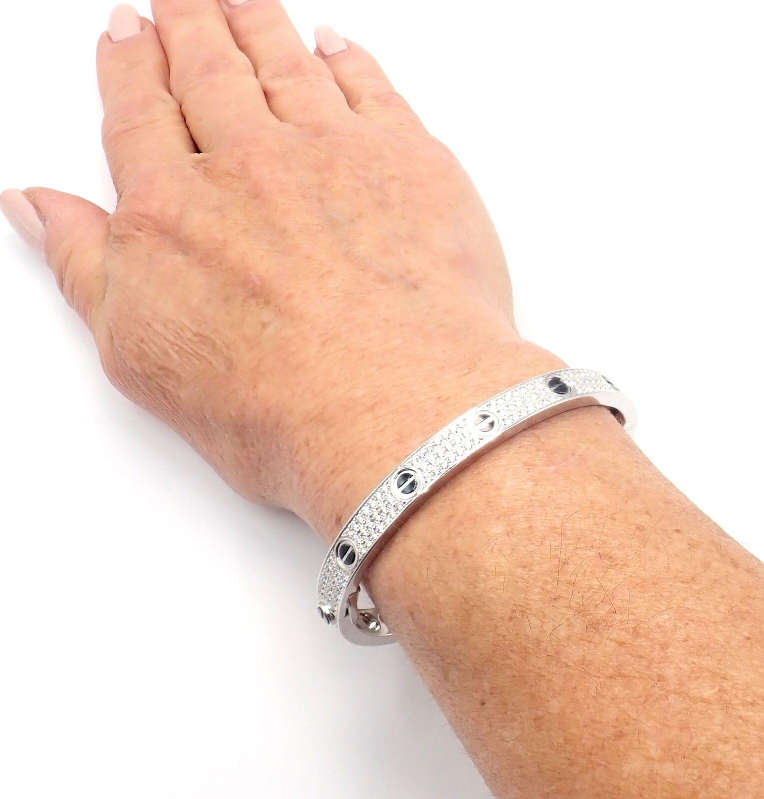 Cartier Love All Diamond and Ceramic White Gold Bangle Bracelet 1