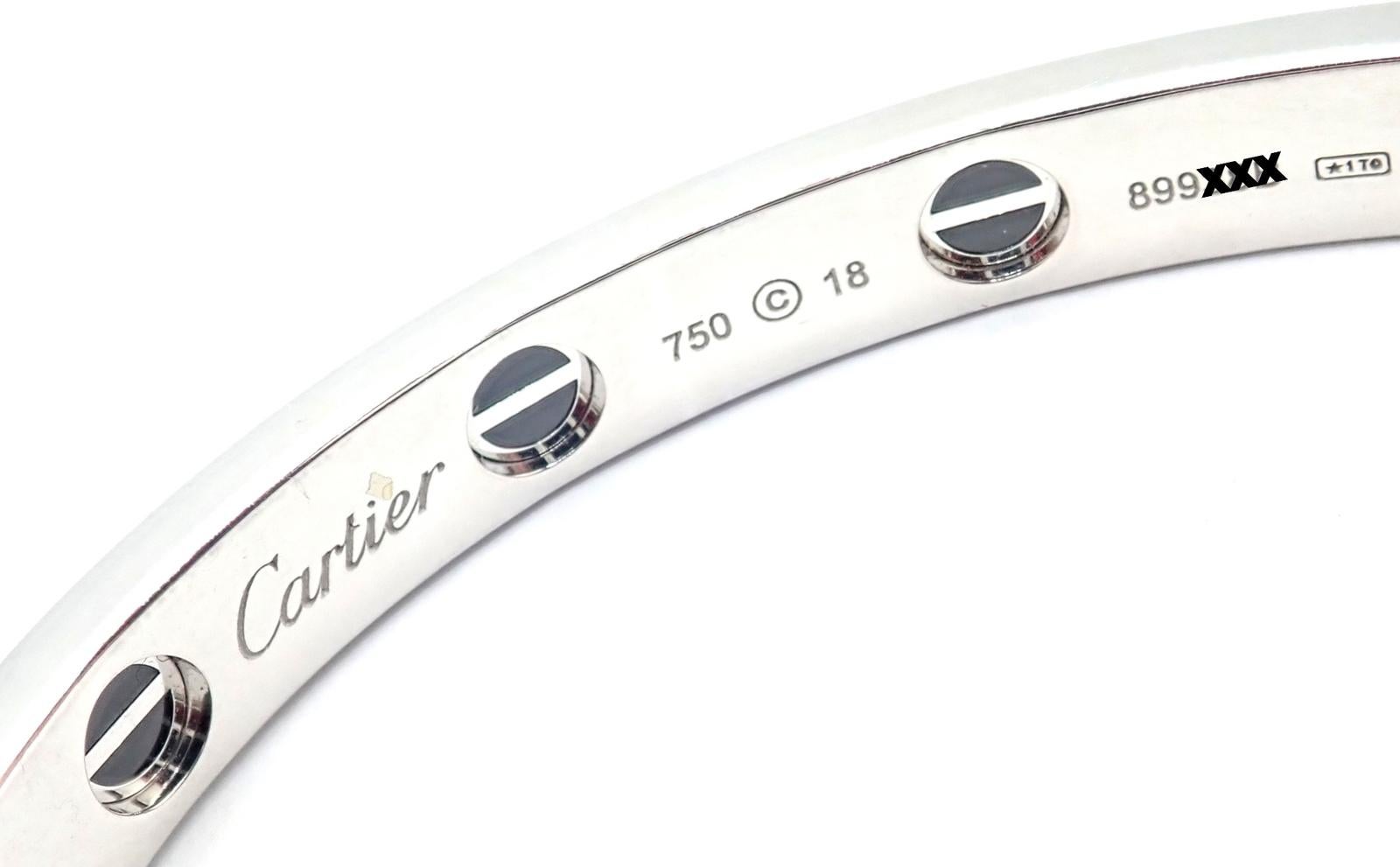 Cartier Love All Diamond and Ceramic White Gold Bangle Bracelet en venta 4