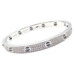 Cartier Love All Diamond and Ceramic White Gold Bangle Bracelet