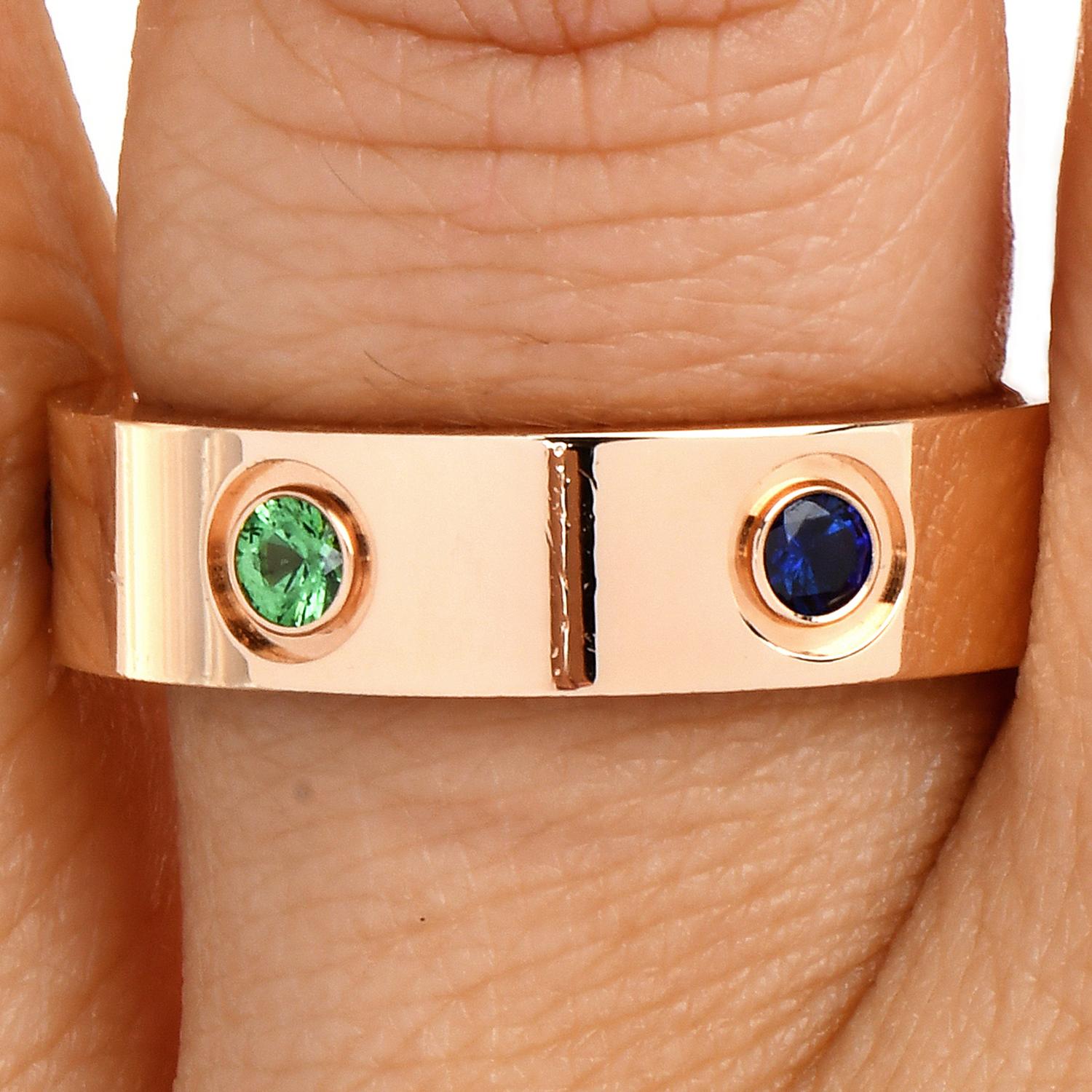 Cartier Love 18 Karat Roségold Bandring mit Amethyst, Granat und Saphir 1