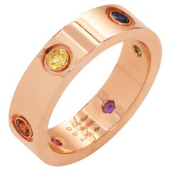 Cartier Love 18 Karat Roségold Bandring mit Amethyst, Granat und Saphir