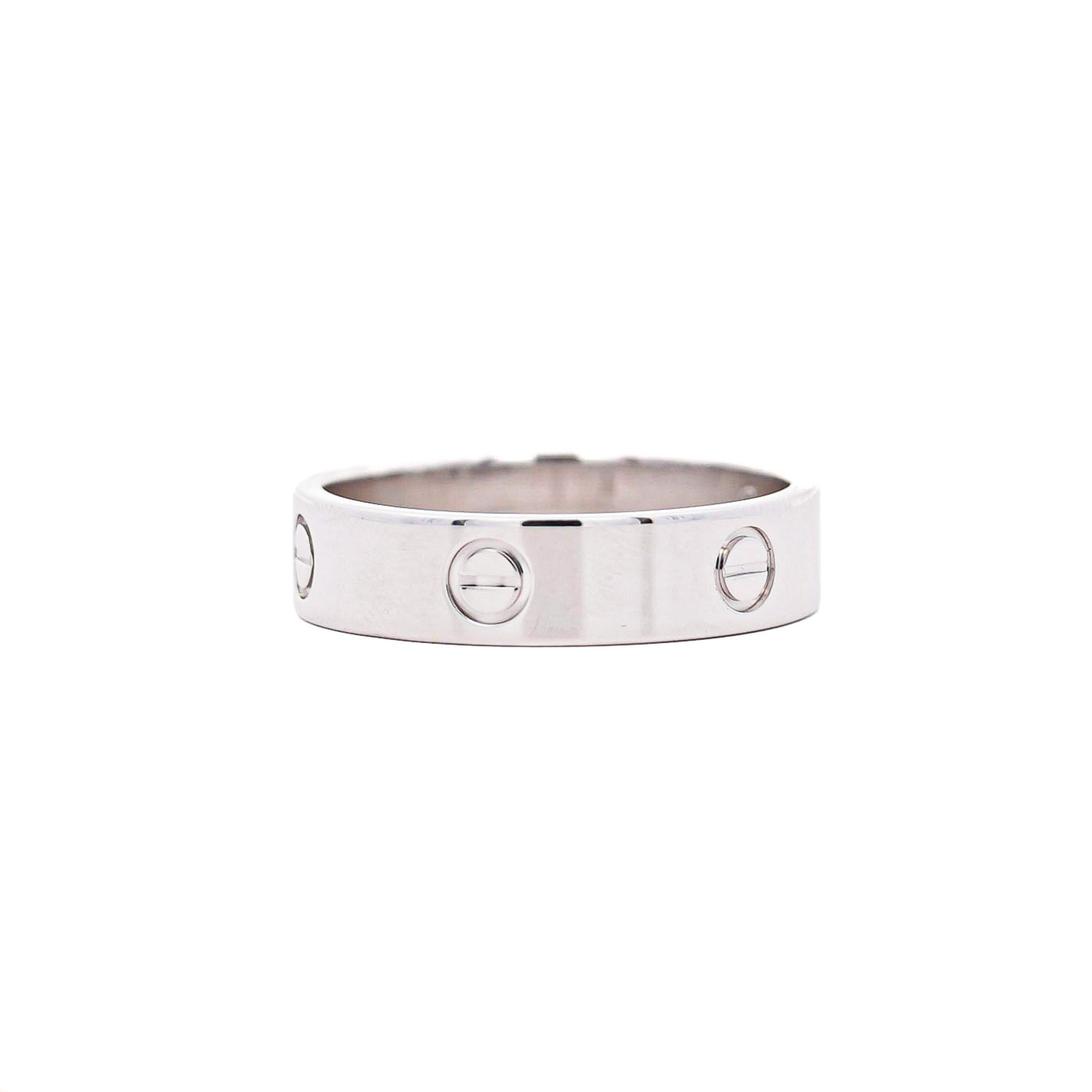 Cartier Love Band 18K White Gold 6mm Men's Band Size 12.5 Ring For Sale 2
