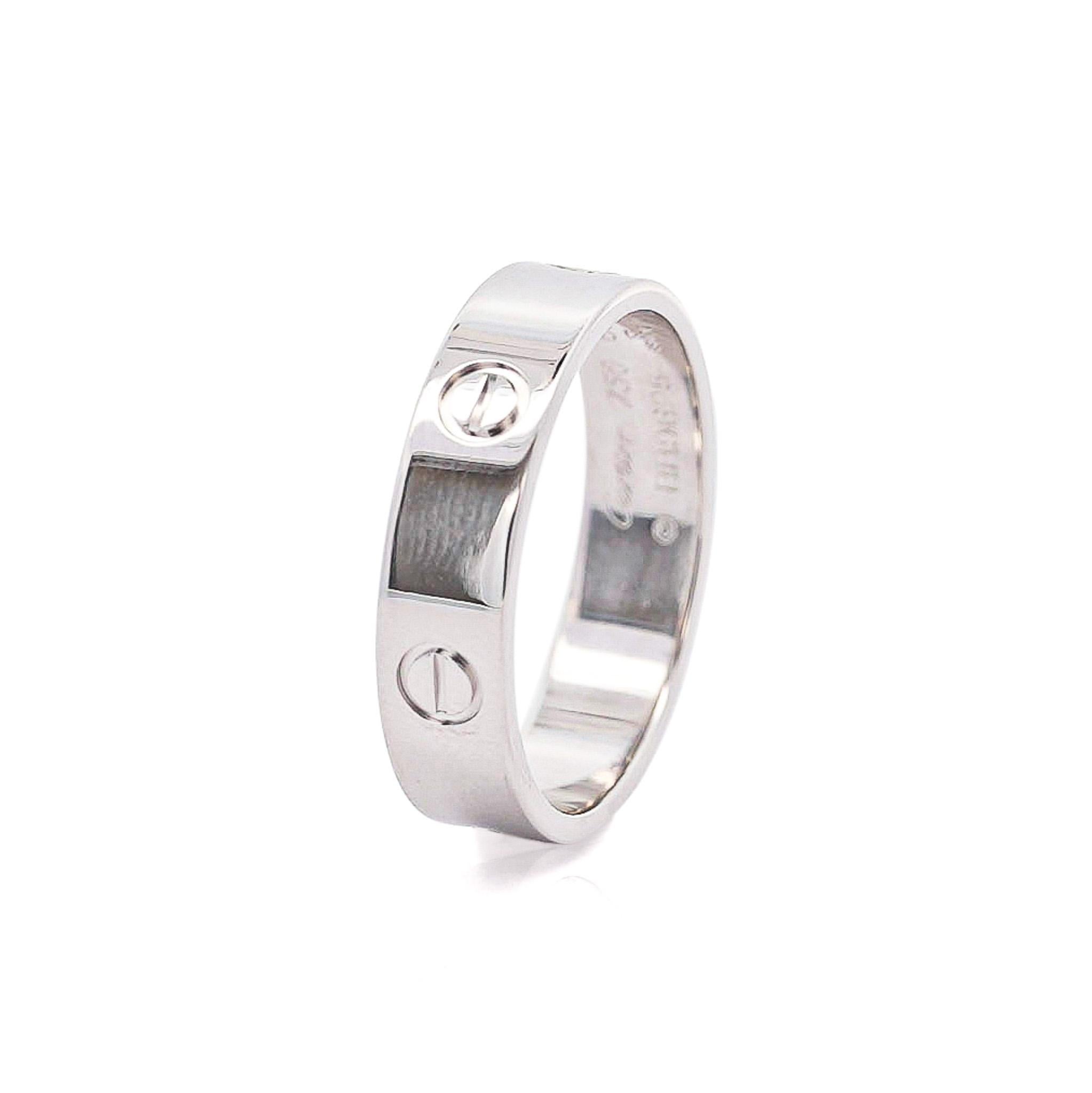 Cartier Love Band 18K White Gold 6mm Men's Band Size 12.5 Ring For Sale 3
