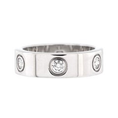 Cartier Love Band 6 Diamonds Ring 18K White Gold with Diamonds