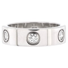 Cartier Love Band 6 Diamonds Ring 18K White Gold with Diamonds