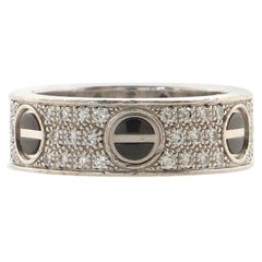 Cartier Love Band Paved Diamonds Ring 18K White Gold with Diamonds and Ceramic