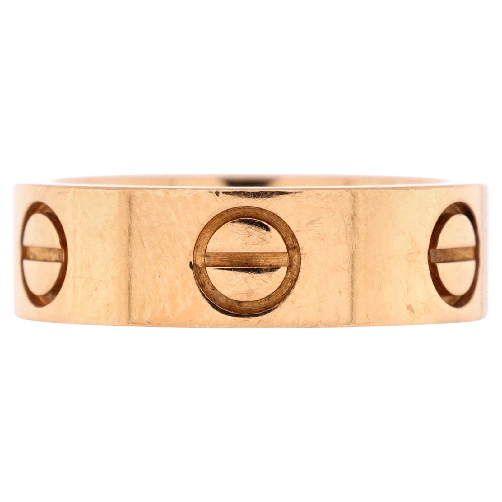 Cartier Love Band Ring 18K Rose Gold For Sale