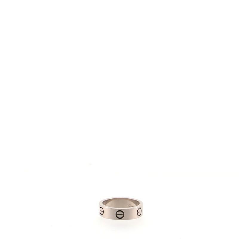 Cartier Love Band Ring 18 Karat White Gold In Good Condition In New York, NY