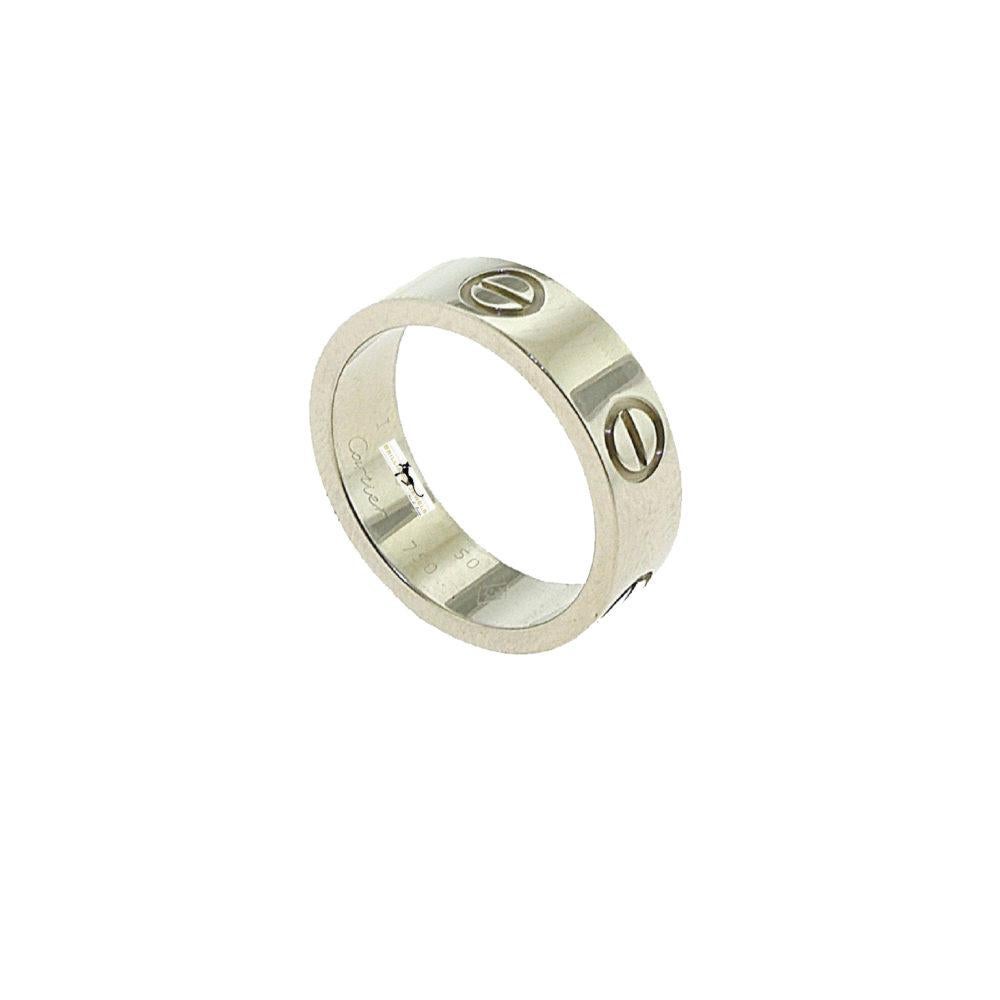Cartier Love Band Ring 18 Karat Weißgold, Ring für Damen oder Herren im Angebot