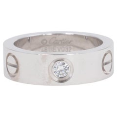 Cartier Love Band Ring 3 Diamond 18 Karat White Gold
