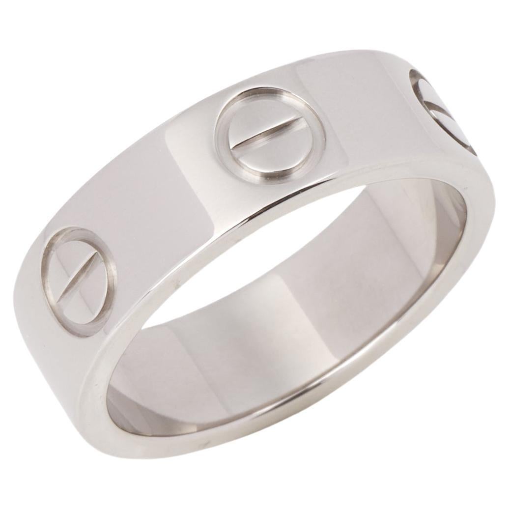 Cartier 18ct White Gold Love Band Ring For Sale