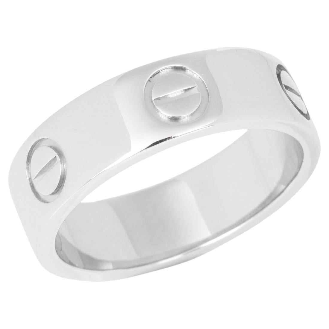 Cartier Platinum Love Band Ring For Sale