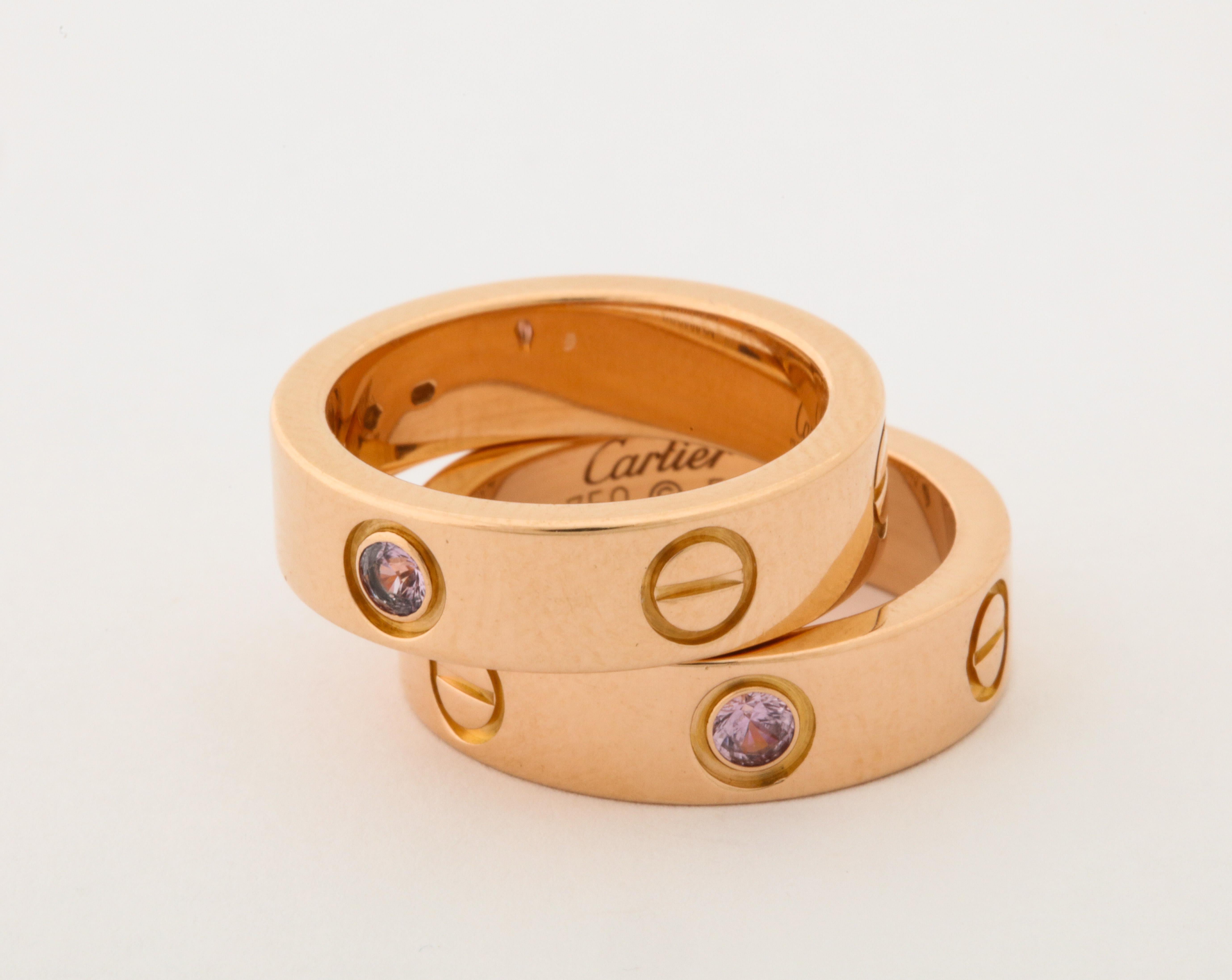 Cartier Love Bands with Pink Sapphires 5