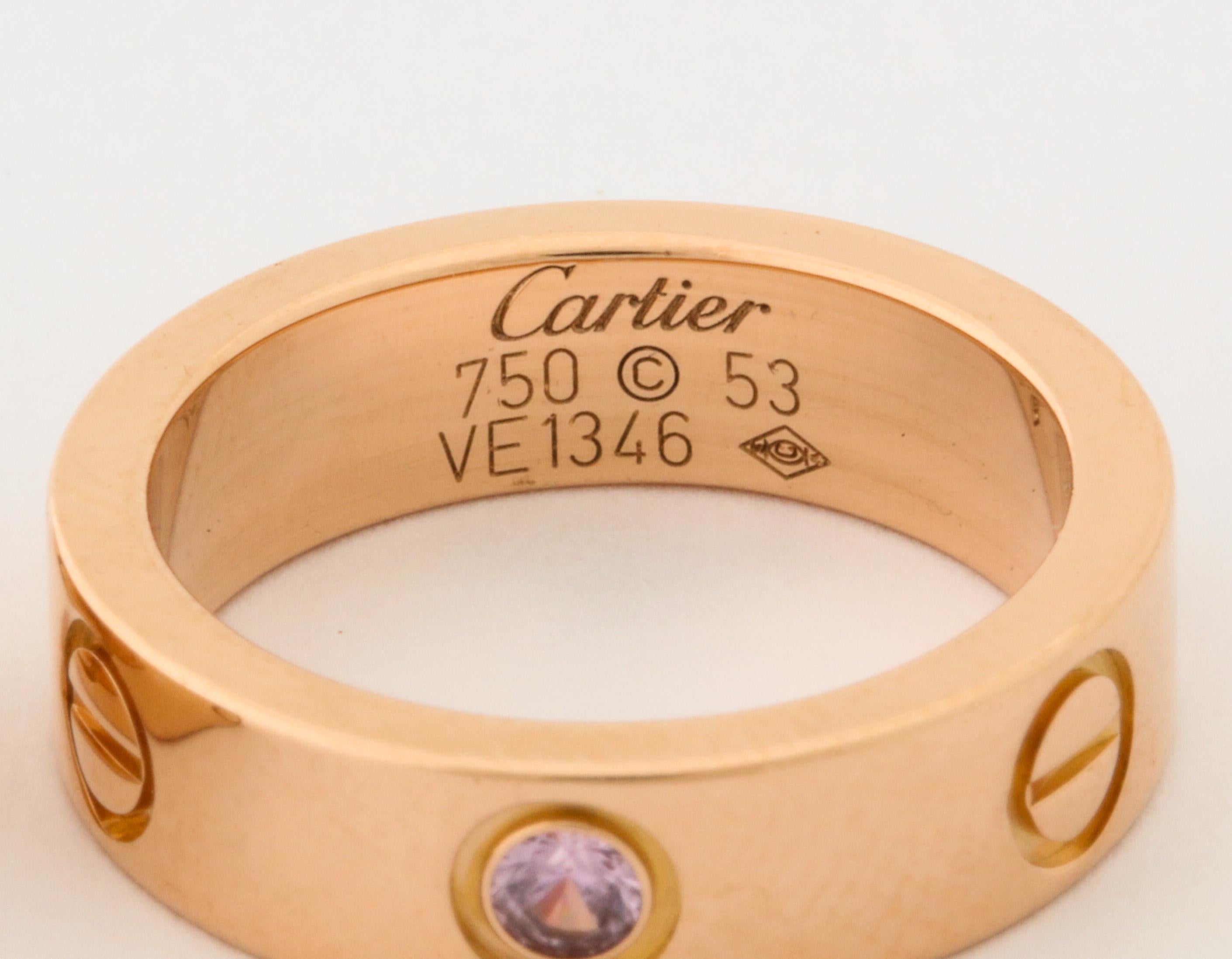 Cartier Love Bands with Pink Sapphires 1