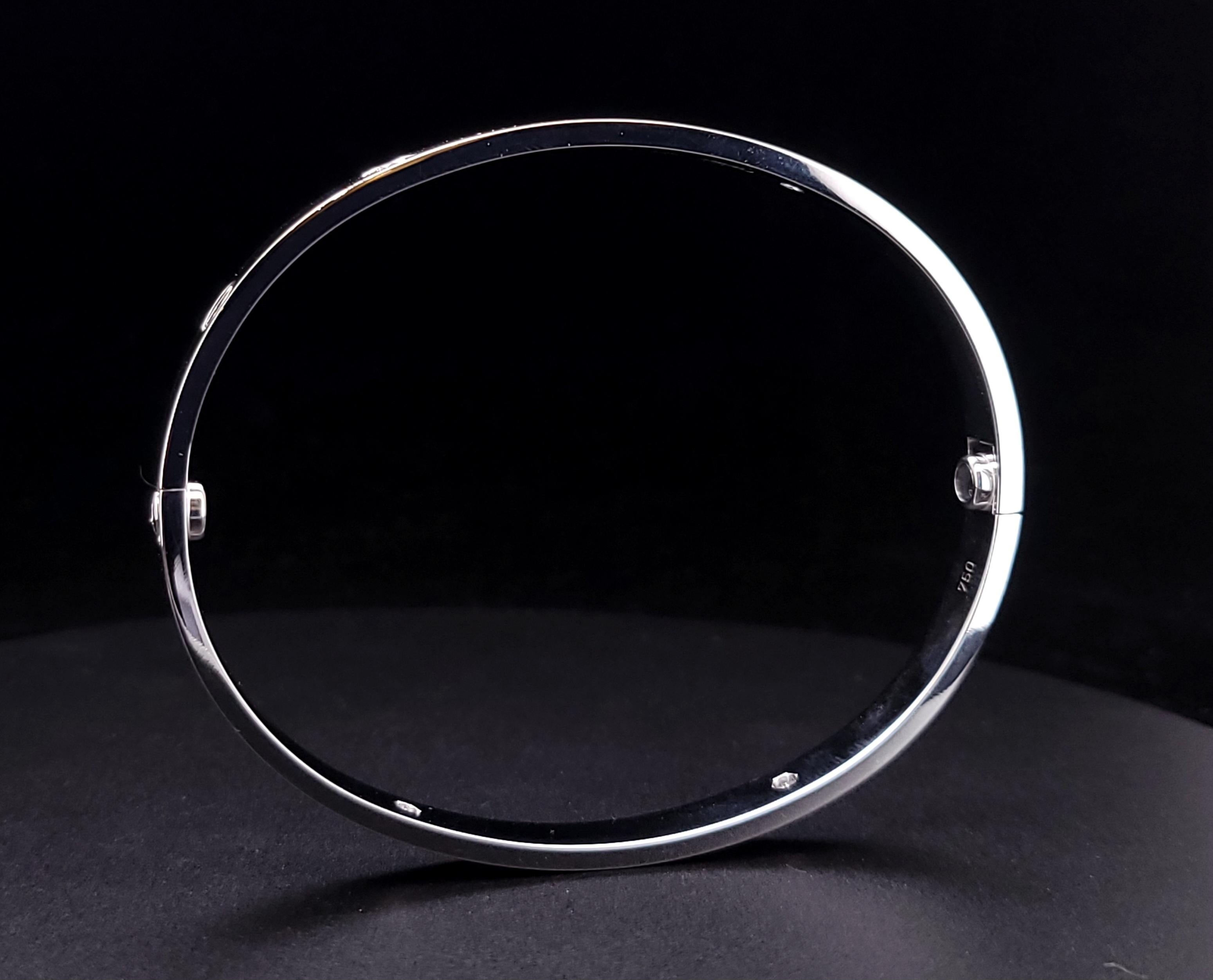 Cartier Love Bangle Bracelet 4 Diamonds 750 18K White Gold Size 19 (Rundschliff)