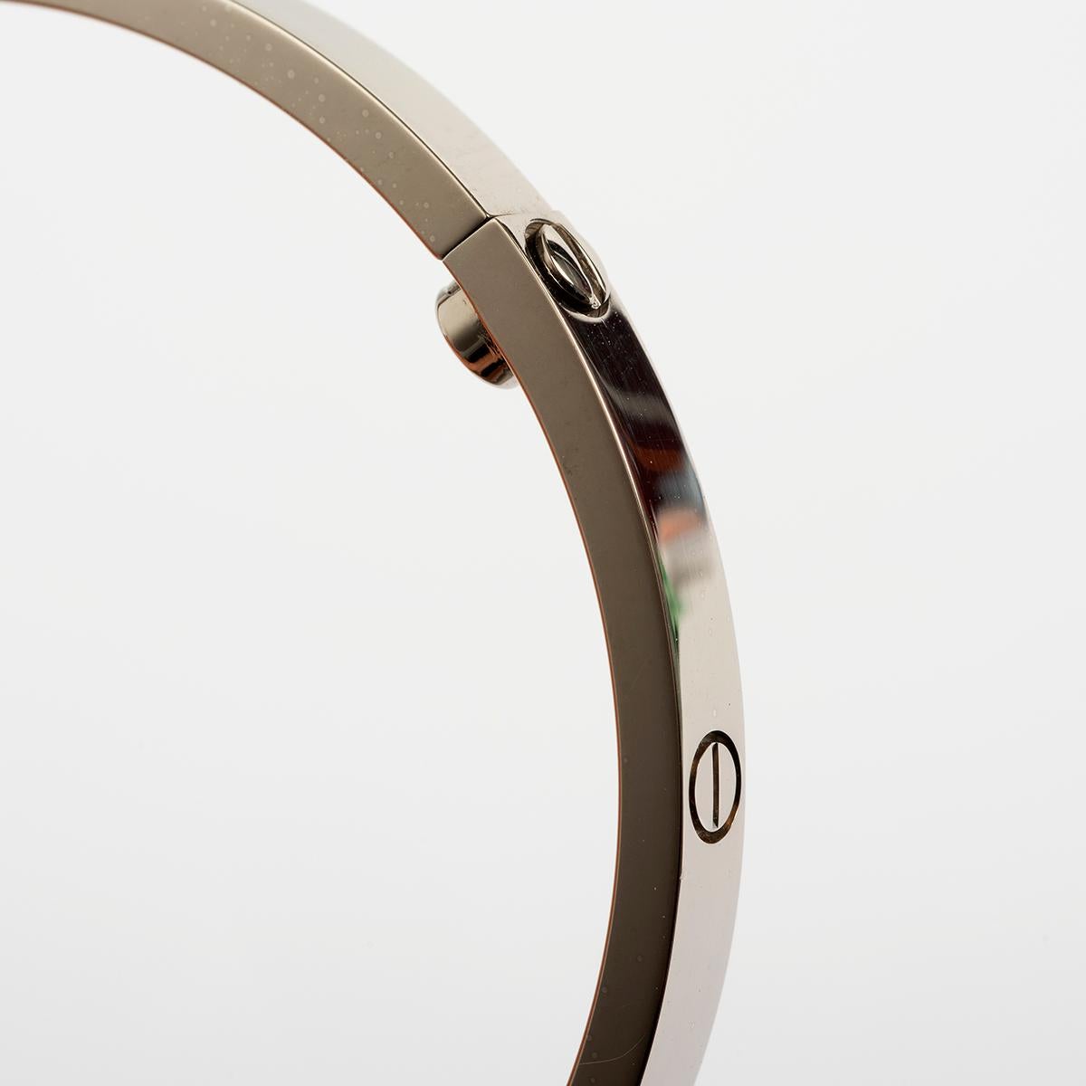 da uomo o donna Cartier Love Bangle, oro bianco 18 carati, set completo, venduto da Harrods, Londra
